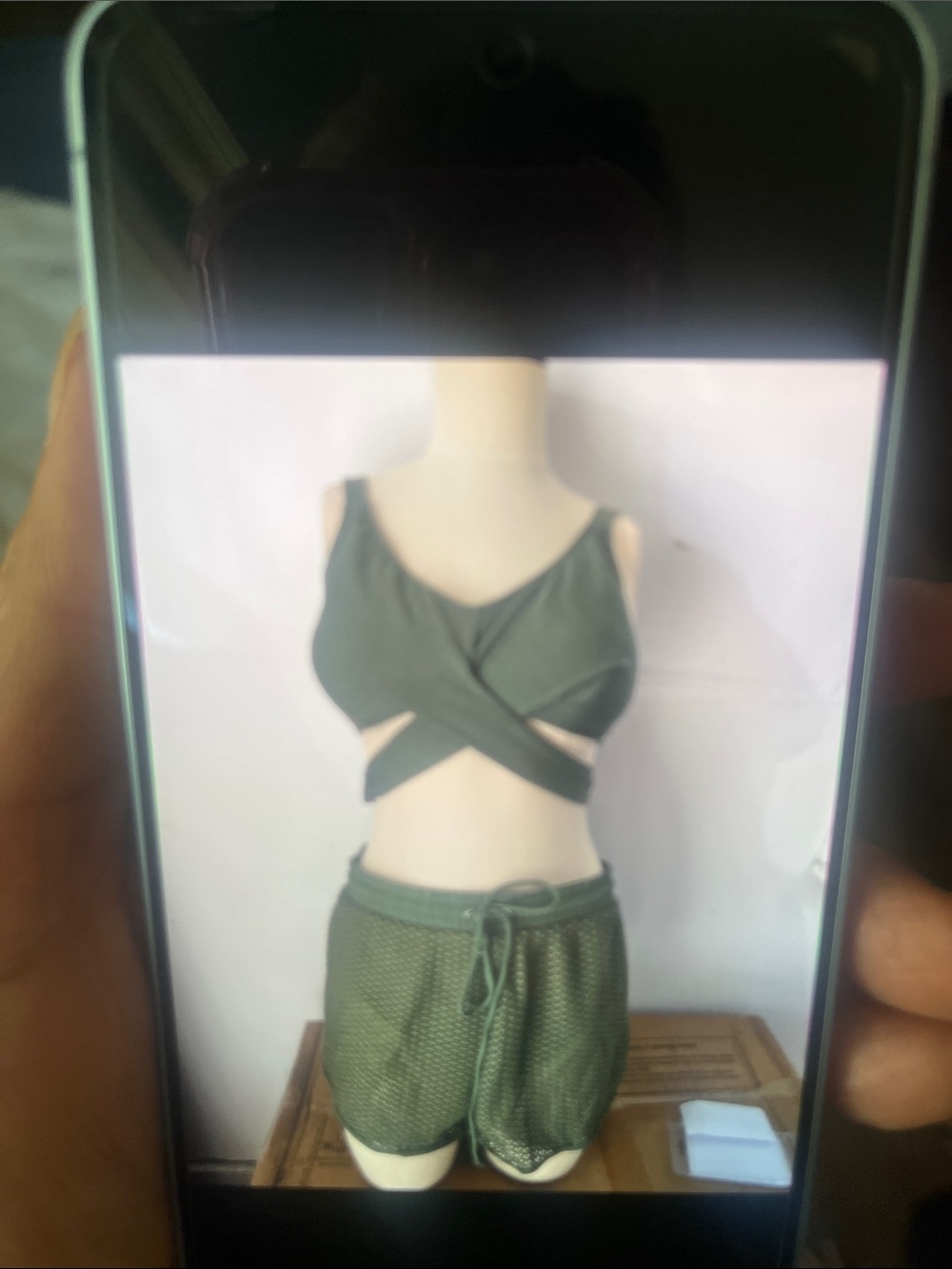 Olive Green Cross-Front Crop Top for Women